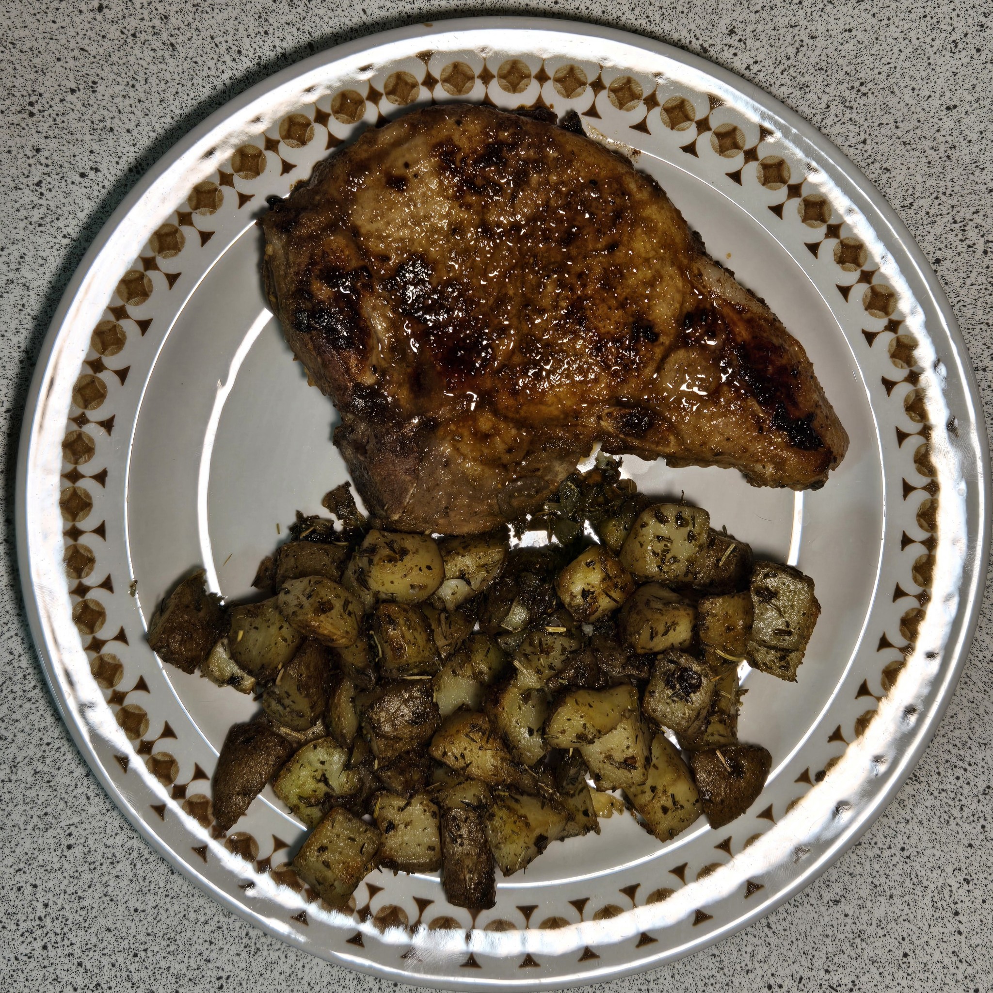 Marinated Pork Chops with Roasted Potatoes! So Scrumptious!