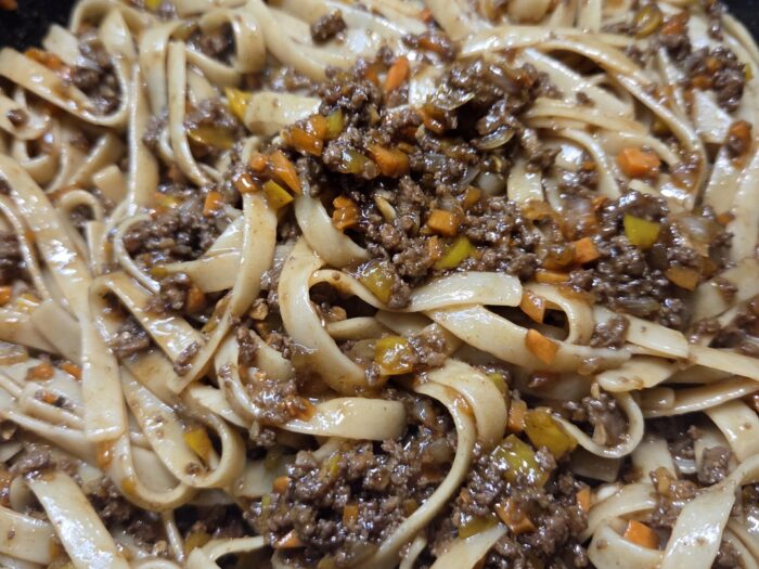 Asian-Style Ground Beef Linguine