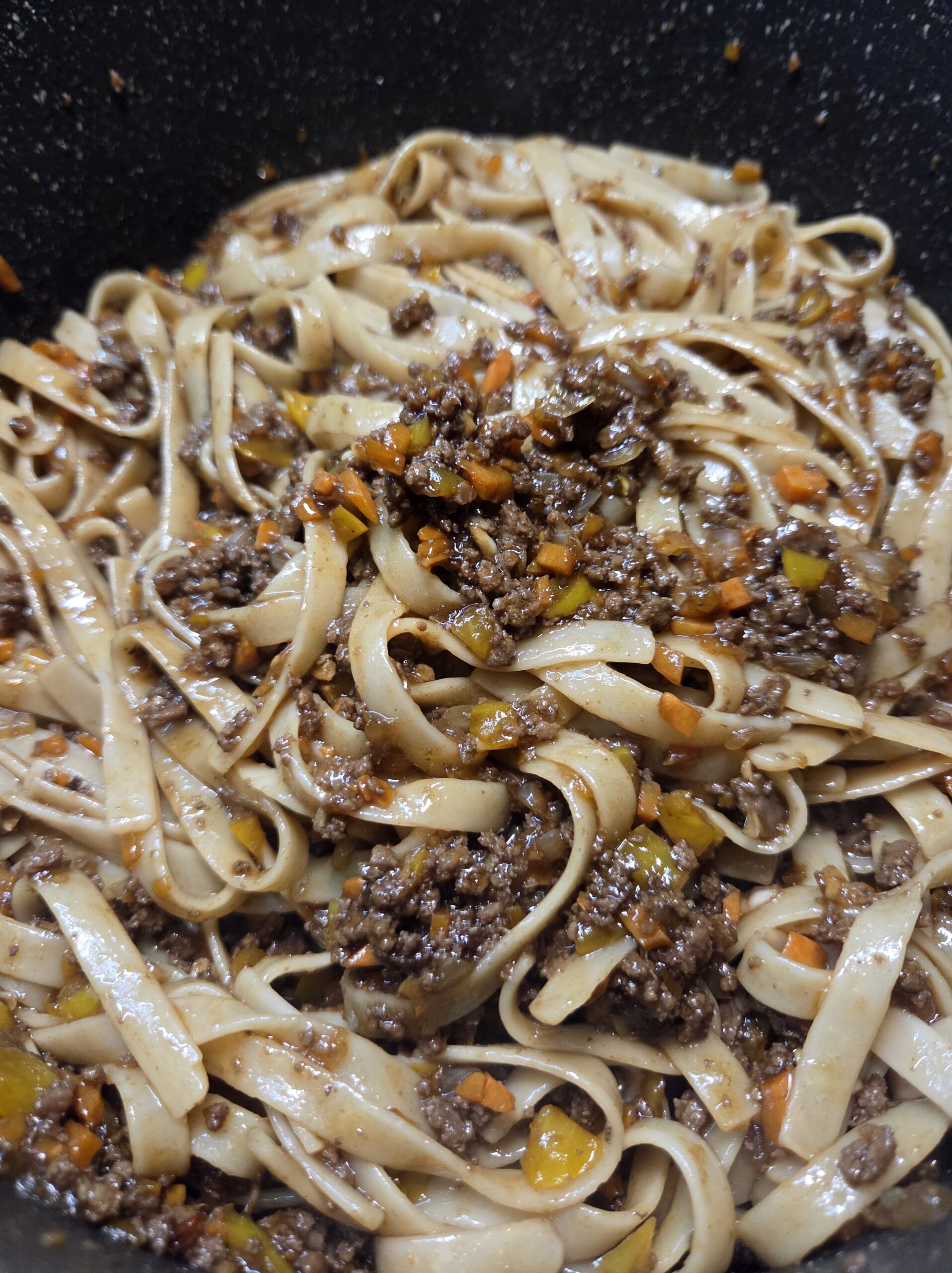 Asian-Style Ground Beef Linguine